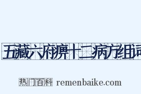 五藏六府痹十二病方组词是什么意思的图片